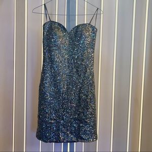 Frederick’s of Hollywood Silver Sequins dress S